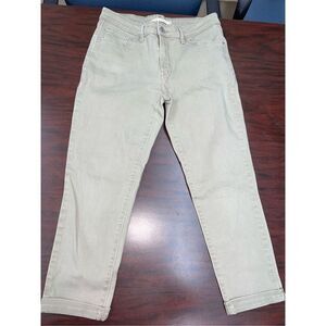 Levi’s Khaki Cropped Mid Rise Skinny Jeans Size 30